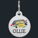 Fresh Grilled Fish Greek Mediterranean Seafood Pet ID Tag<br><div class="desc">Design features an original illustration of a fresh grilled fish, cooked Mediterranean style and accompanied by tomatoes, onions, and black olives. Ideal for any fan of fresh seafood or Greek cuisine. This design is also available on other products. Lots of additional food prints are also available from this shop. Don't...</div>