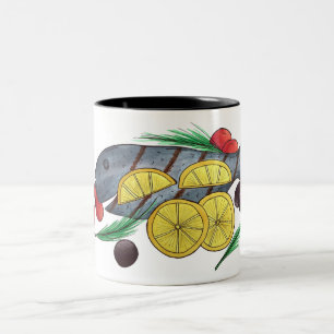 Fresh Grilled Fish Greek Mediterranean Seafood Two-Tone Coffee Mug