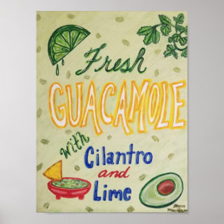 Fresh Guacamole with Cilantro and Lime Poster