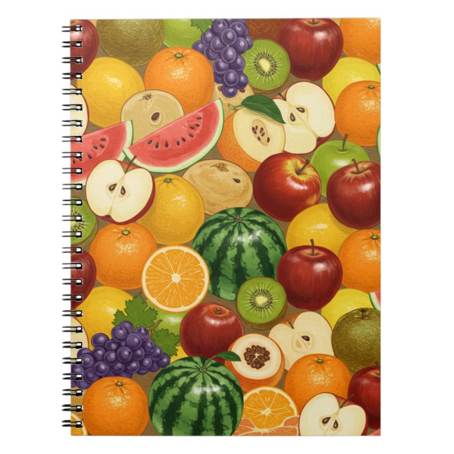 Fresh Harvest |  Fruits Pattern  Notebook (Front)