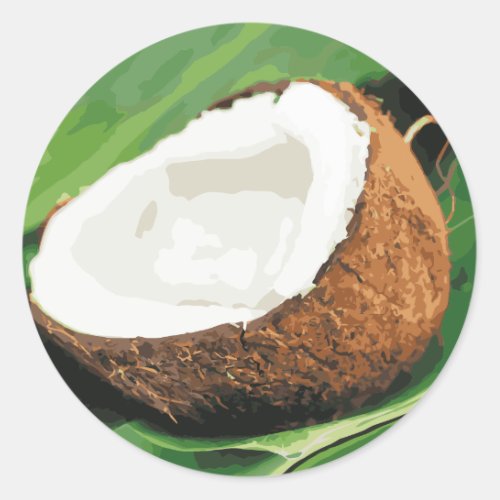 Fresh Hawaiian Coconuts Classic Round Sticker