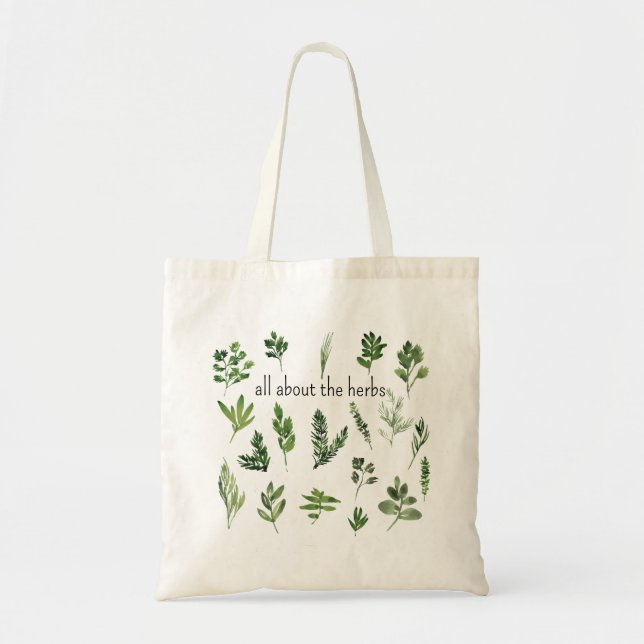 Fresh Herbs Grocery Shopping  Tote Bag (Front)