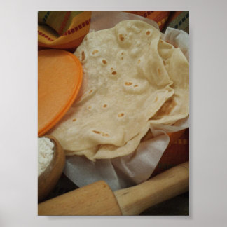 Fresh Homemade Flour Tortillas Poster