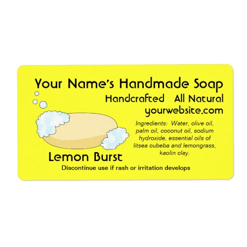 Fresh Homemade Natural Soap Labels Template