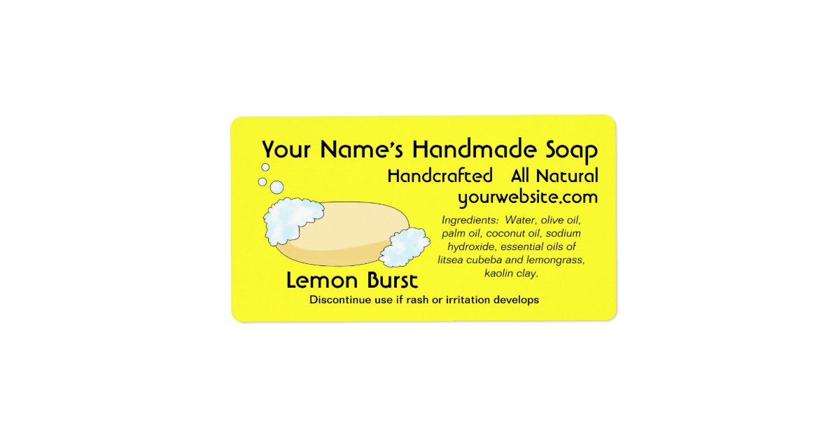 Fresh Homemade Natural Soap Labels Template | Zazzle