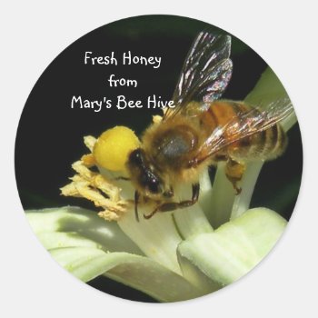 Fresh Honey Bee Hive Sticker Labels by debinSC at Zazzle