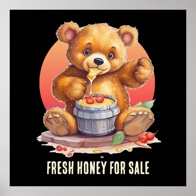 fresh honey for sale bear vendors festival  poster (Front)