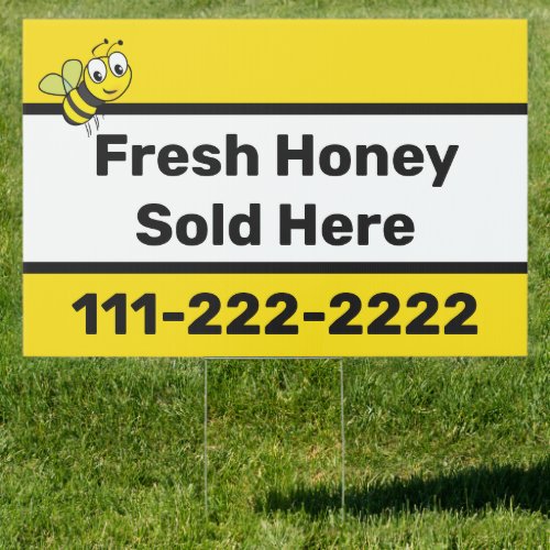Fresh Honey Sold Here Business Text Template Sign