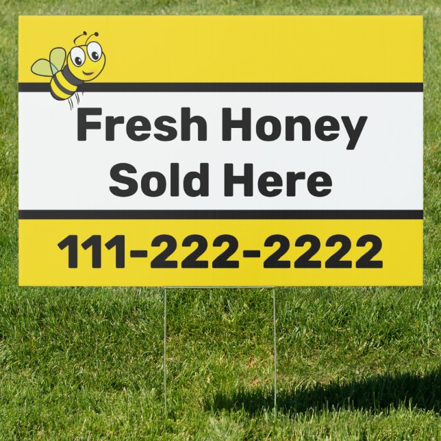 Fresh Honey Sold Here Business Text Template Sign (Insitu)