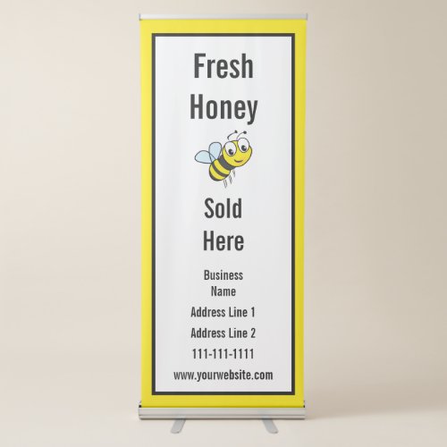Fresh Honey Sold Here Farmers Market Retractable Banner