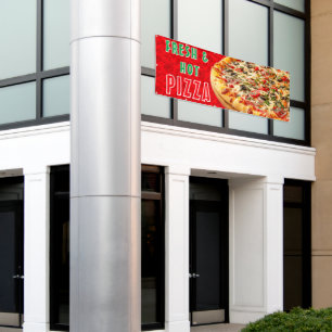 Fresh & Hot Pizza Cheesy Pepperoni Advert Banner