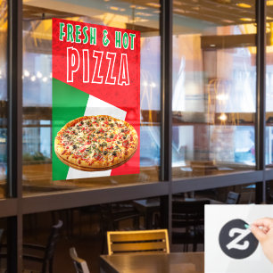 Fresh & Hot Pizza With Pizza Explosion Window Cling