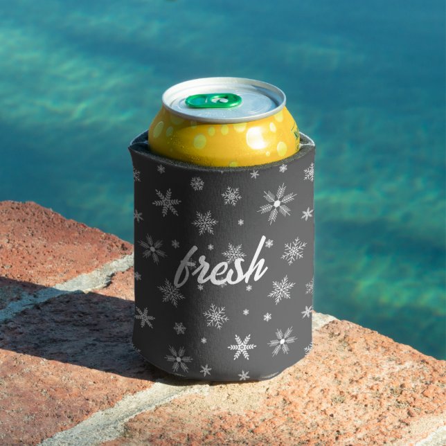 fresh ice crustals pattern dark gray  can cooler (In Situ Pool)