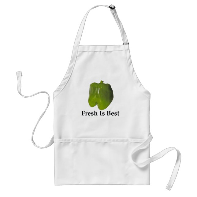 FRESH IS BEST - GREEN PEPPER ADULT APRON (Front)