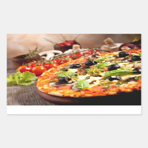 Fresh Italian pizza Rectangular Sticker