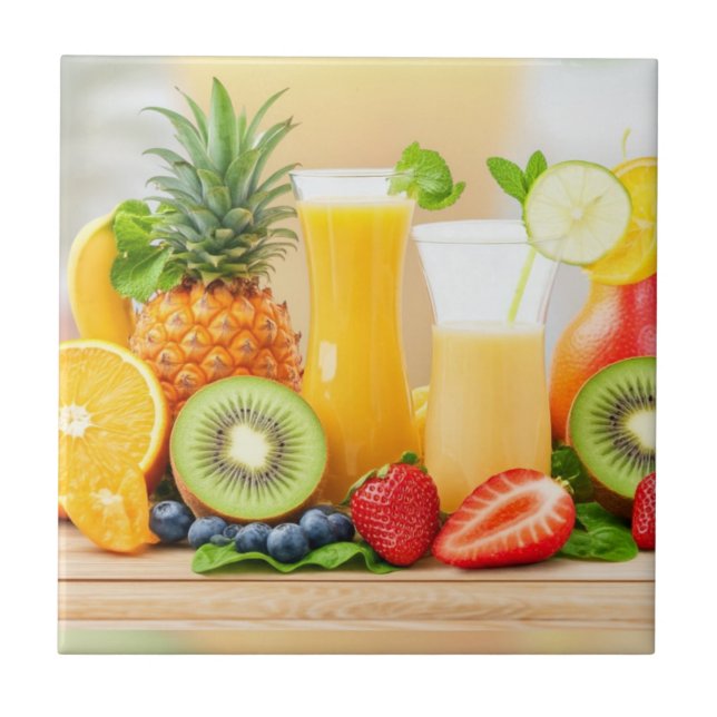 Fresh Juicy Fruits  Ceramic Tile (Front)