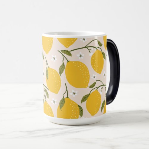 Fresh Juicy Lemon Fruit Seamless Pattern  Magic Mug