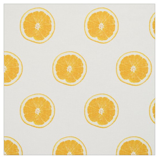 Orange And White Pattern Fabric | Zazzle