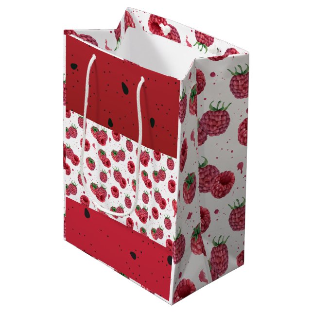 fresh juicy raspberries medium gift bag (Front Angled)