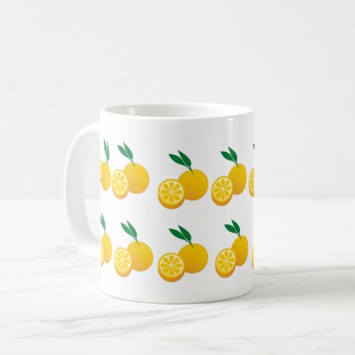 Fresh Juicy Yellow Green Lemon Citrus Fruit Coffee Mug