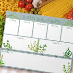 Fresh Kitchen Herbs - Blue Weekly Meal Planner Notepad<br><div class="desc">Every page of this tear-off notepad is printed with a fresh new weekly meal planner. You can jot down your meals for each day of the week and build your grocery list as you go. The grocery list can then be cut from the page, ready to take shopping. The design...</div>