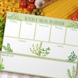 Fresh Kitchen Herbs - Green Weekly Meal Planner Notepad<br><div class="desc">Every page of this tear-off notepad is printed with a fresh new weekly meal planner. You can jot down your meals for each day of the week and build your grocery list as you go. The grocery list can then be cut from the page, ready to take shopping. The design...</div>