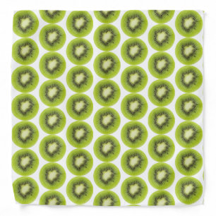 Fresh kiwi fruit background. Round slices pattern Bandana