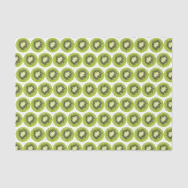 Fresh kiwi fruit background. Round slices pattern Tissue Paper (Front)