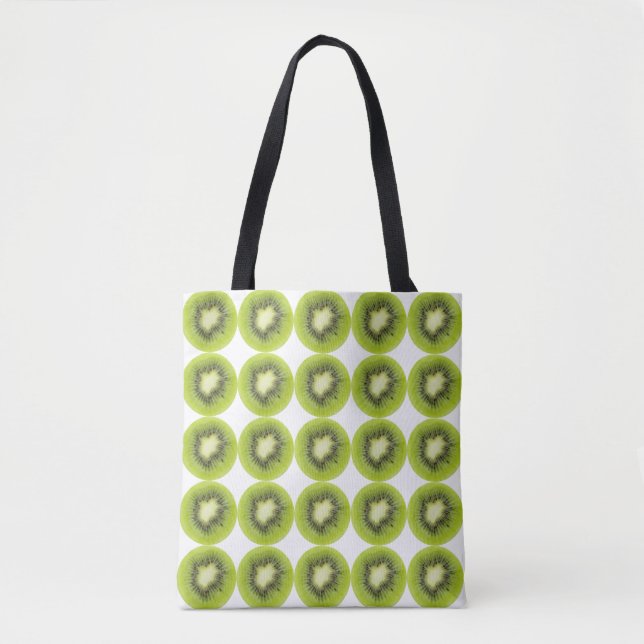Fresh kiwi fruit background. Round slices pattern Tote Bag (Front)