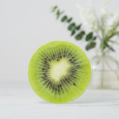 Fresh kiwi fruit. Round slice closeup isolated (Standing Front)