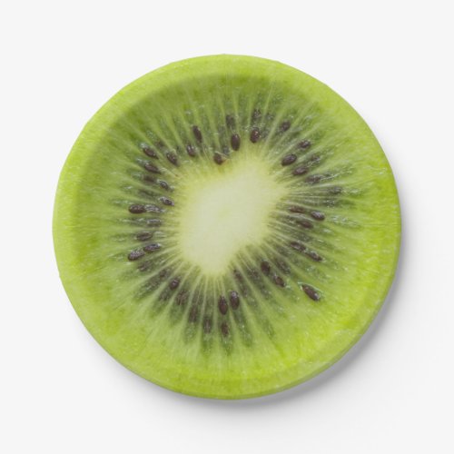 Fresh kiwi fruit Round slice closeup isolated Paper Plates