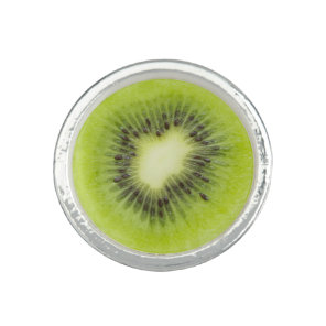 Fresh kiwi fruit. Round slice closeup isolated Ring