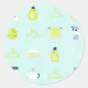 Fresh Laundry Day Pattern Classic Round Sticker | Zazzle