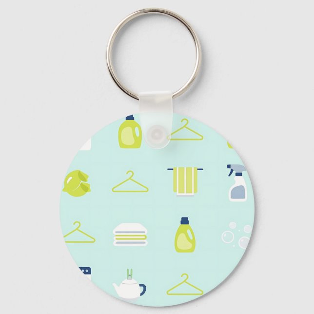 Fresh Laundry Day Pattern Keychain (Front)