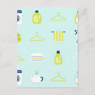 Fresh Laundry Day Pattern Postcard