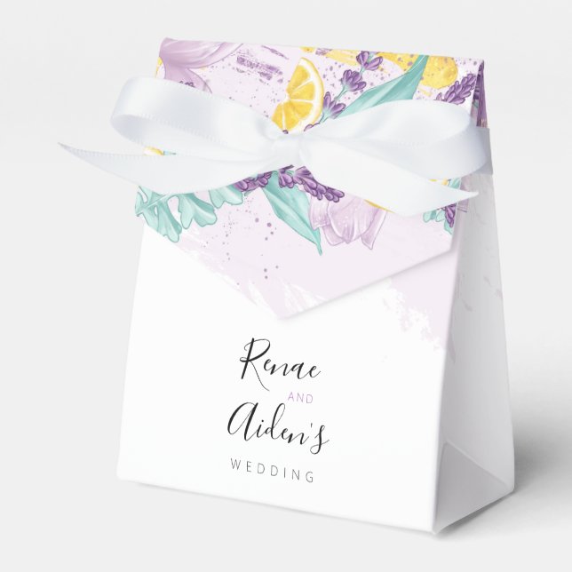 Fresh lavender and lemon favor box (Front Side)