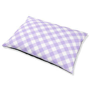 Fresh Lavender Gingham Pattern Pet Bed