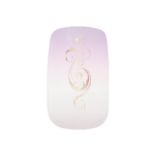 Fresh lavender minx nail art