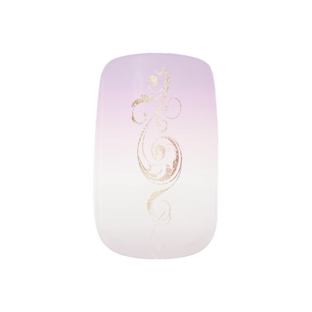 Fresh lavender minx nail art (Left Thumb)