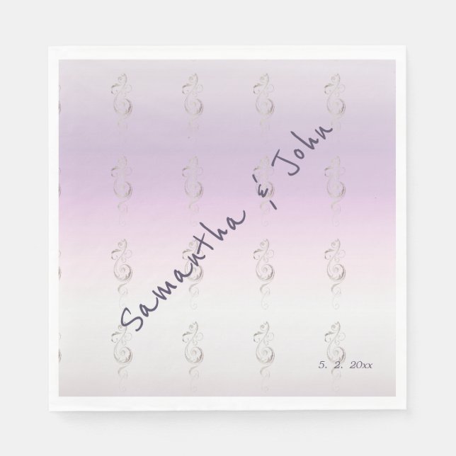 Fresh Lavender Wedding Paper Napkins (Front)