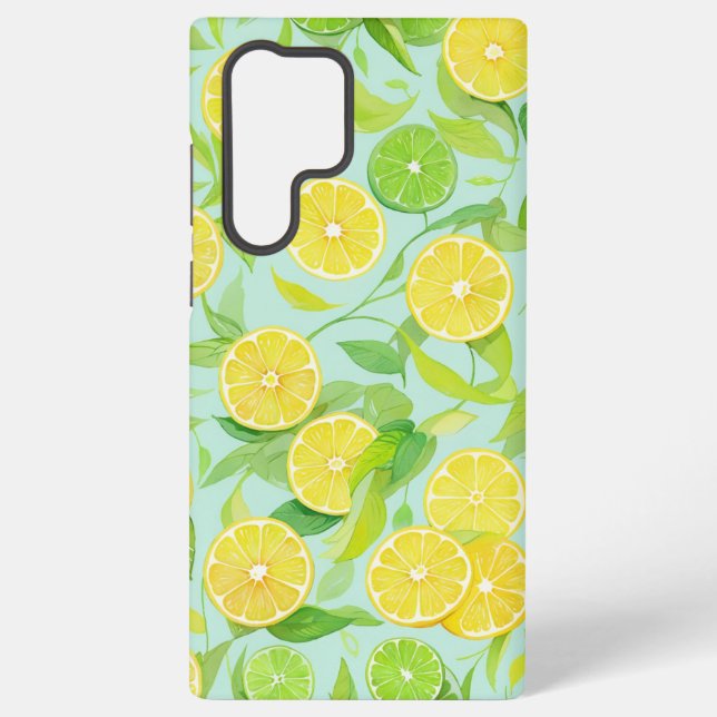 Fresh Lemon and Lime Botanical Pattern Phone Case (Back)