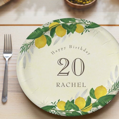 Fresh Lemon Birthday Party Paper Plate