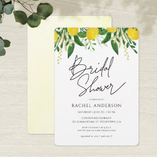Fresh Lemon Bridal Shower Invitation