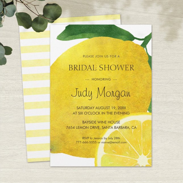 Fresh Lemon Bridal Shower Invitation Card (Creator Uploaded)