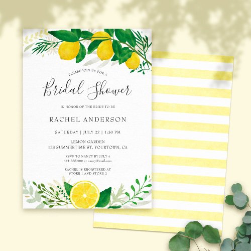 Fresh Lemon Bridal Shower Invitation Card