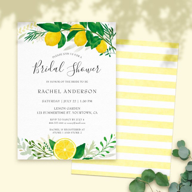 Fresh Lemon Bridal Shower Invitation Card (Creator Uploaded)