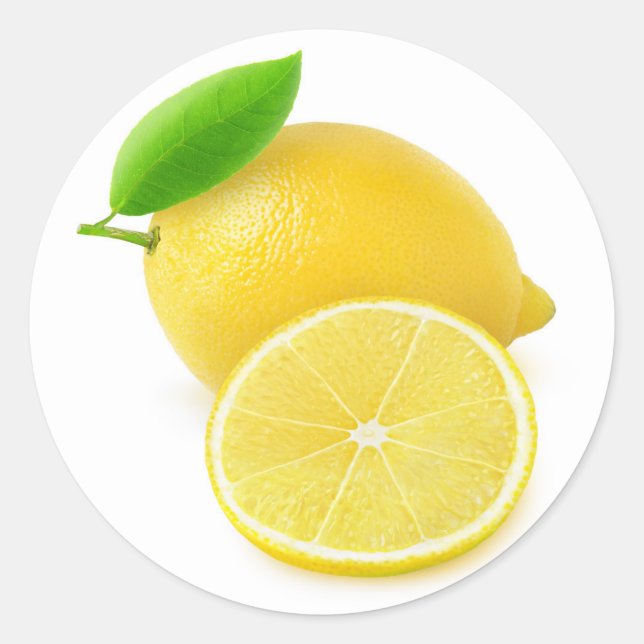 Fresh lemon classic round sticker (Front)