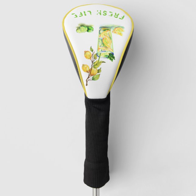 Fresh Lemon Drink Golf Head Cover - Custom Text (Front)
