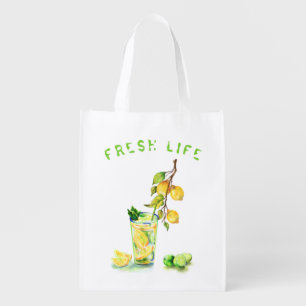 Fresh Lemon Drink Grocery Bag