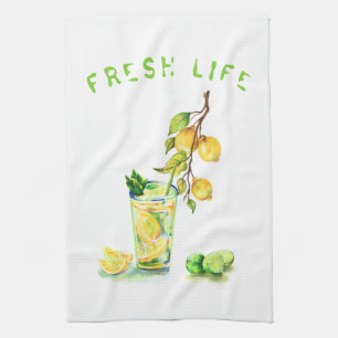 Fresh Lemon Drink Kitchen Towel - Custom Text